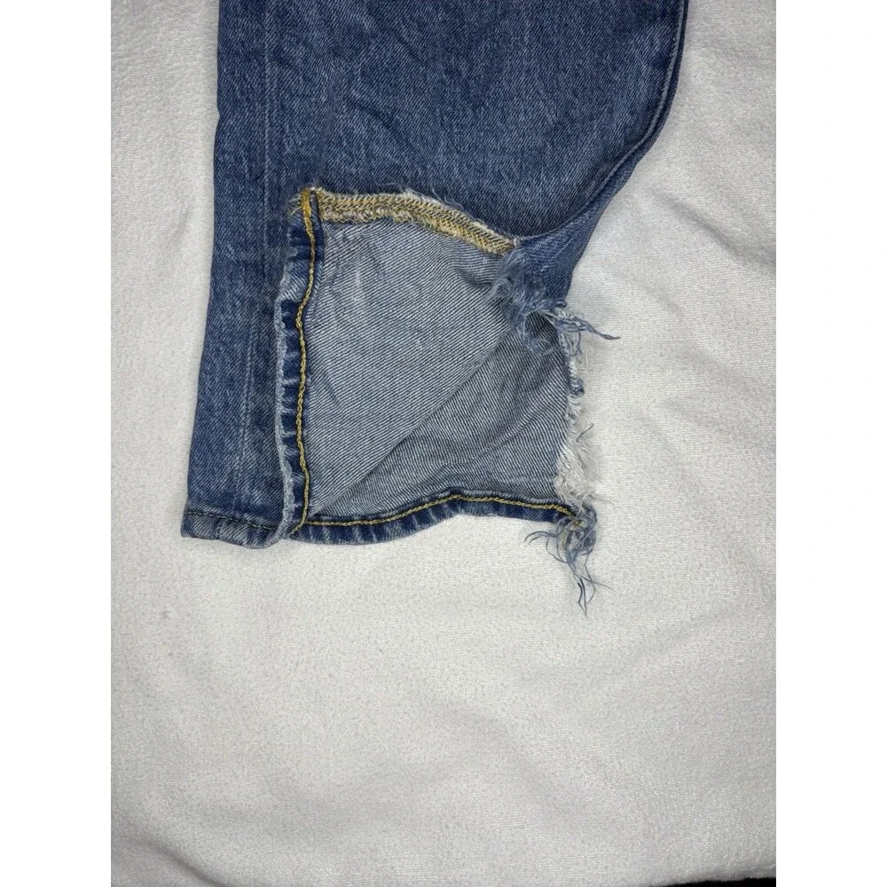 Aeropostale Slim‎ Fit Jeans Mens 36x32 Blue Good Distressed Ripped Denim